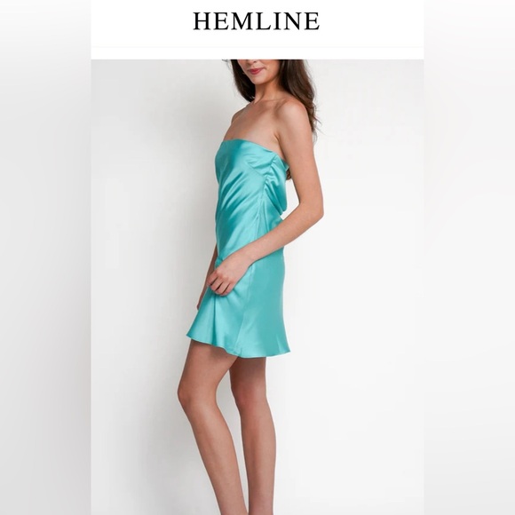 Hemline Christina Mini Dress in Mint - Picture 1 of 4
